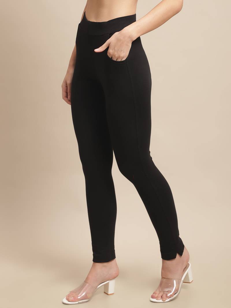Women Black Ankle Length Plus Pant
