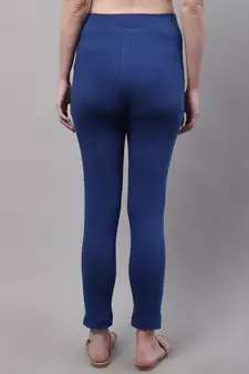 Women Royal Blue Ankle Length Plus Pant