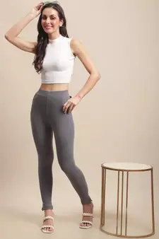 Women Grey Ankle Length Pant