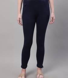 Women Navy Blue Ankle Length Pant