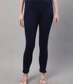 Women Navy Blue Ankle Length Pant
