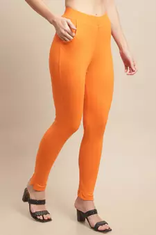 Women Orange Ankle Length Pant