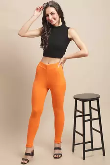 Women Orange Ankle Length Pant