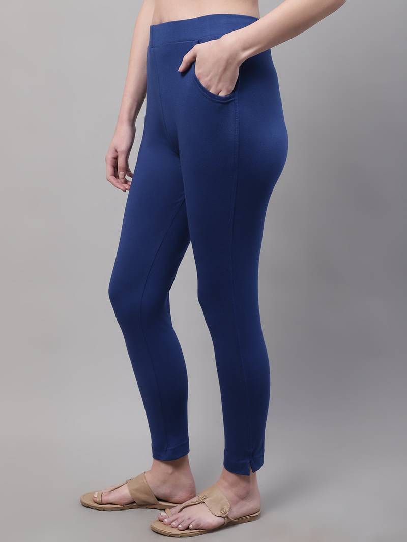 Women Royal Blue Ankle Length Pant