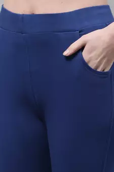 Women Royal Blue Ankle Length Pant