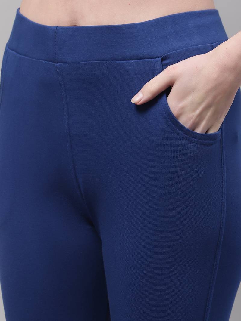 Women Royal Blue Ankle Length Pant