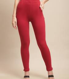 Women Maroon Ankle Length Pant