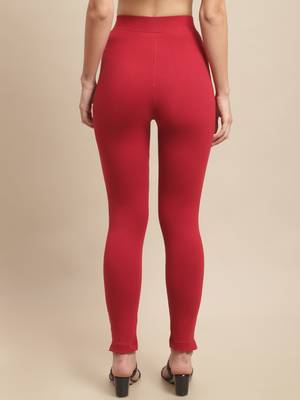 Women Maroon Ankle Length Pant 2