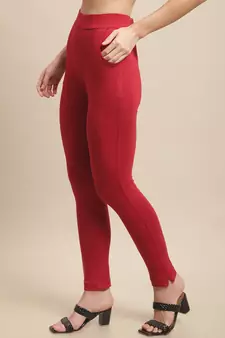Women Maroon Ankle Length Pant