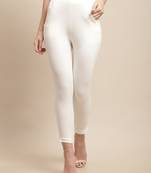 Women Off White Ankle Length Pant