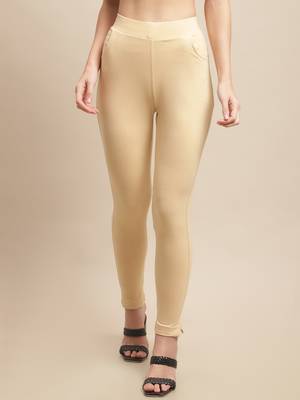 Women Light Beige Ankle Length Pant 1