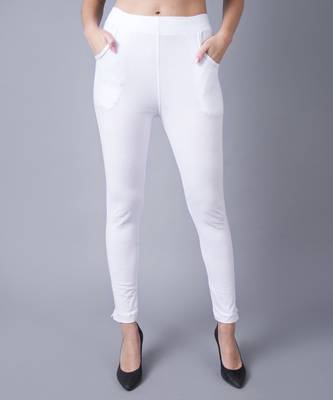 Women White Ankle Length Pant 1