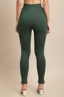 Women Dark Green Ankle Length Pant