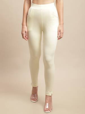 Women Cream Ankle Length Pant 1