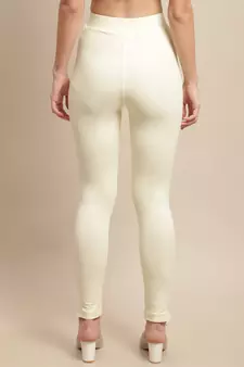 Women Cream Ankle Length Pant