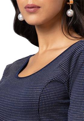 Salwar Studio Women's Navy Blue Cotton Lycra Readymade Saree Blouse 4