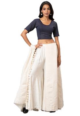 Salwar Studio Women's Navy Blue Cotton Lycra Readymade Saree Blouse 5