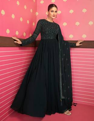 Black embroidered georgette salwar 1