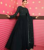 Black embroidered georgette salwar