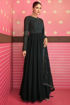 Black embroidered georgette salwar 2