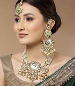 Green pearl earrings