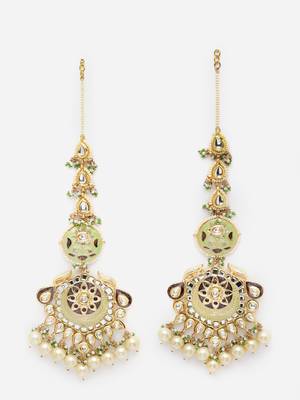 Green pearl earrings 3