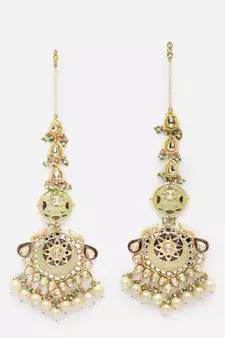 Green pearl earrings