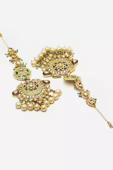 Green pearl earrings