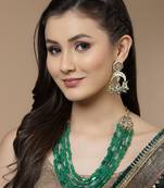 Green pearl earrings