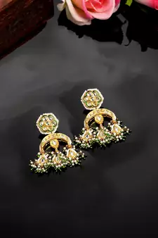 Green pearl earrings
