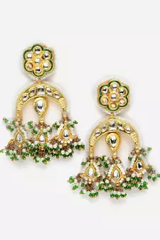 Green pearl earrings