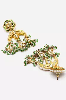 Green pearl earrings