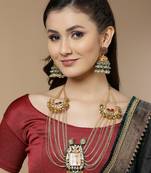 Green pearl earrings