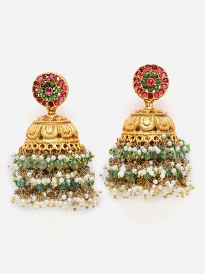 Green pearl earrings 3