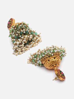 Green pearl earrings 4