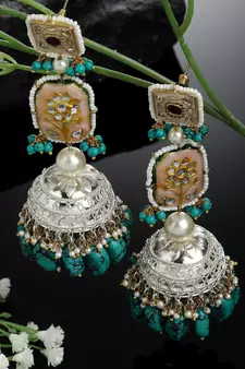 Blue cubic zirconia earrings