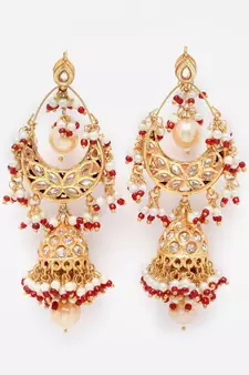 Red cubic zirconia earrings
