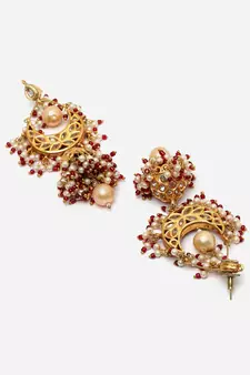 Red cubic zirconia earrings