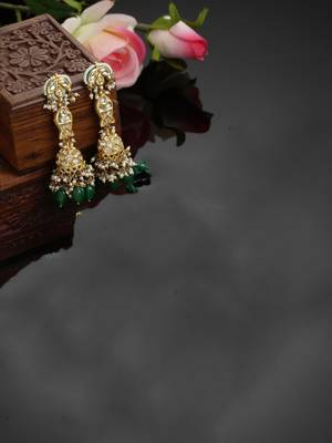 Green cubic zirconia earrings 2
