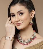 Pink cubic zirconia earrings