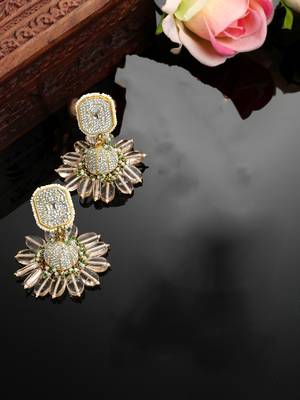 Pink cubic zirconia earrings 2