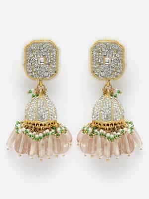 Pink cubic zirconia earrings 3