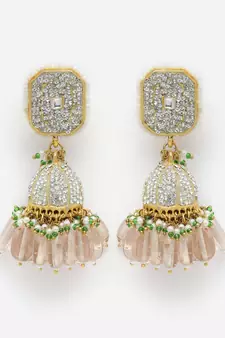 Pink cubic zirconia earrings
