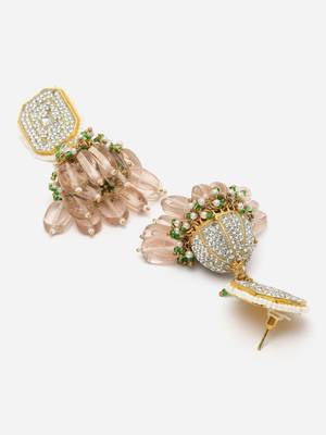 Pink cubic zirconia earrings 4
