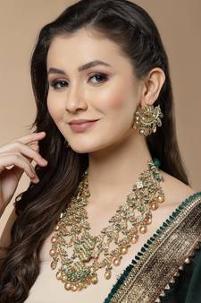 Green pearl necklace-sets