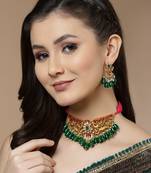 Green cubic zirconia necklace-sets