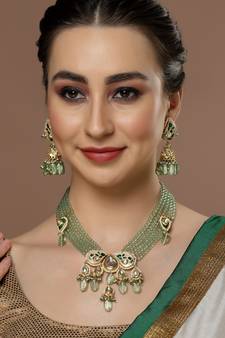 Green cubic zirconia earrings