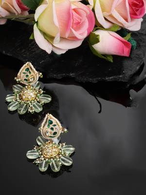 Green cubic zirconia earrings 2