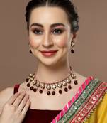 Orange pearl earrings