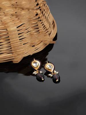Orange pearl earrings 2